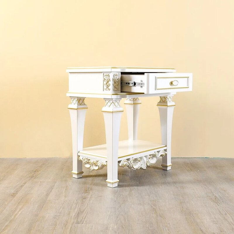 Danube Home Celia Night Stand, Cream/Golden