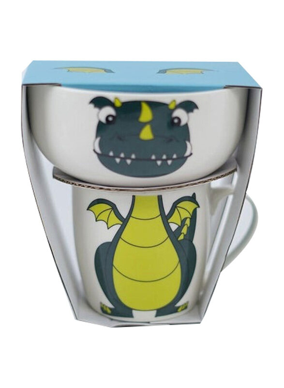 

Danube Home BTS 2-Piece New Bone China Breakfast Set Mug and Bowl, Multicolour