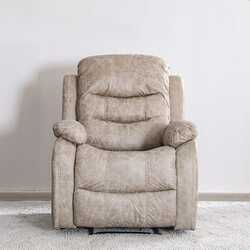 Danube Home Adric Air Leather Manual Recliner, Light Brown