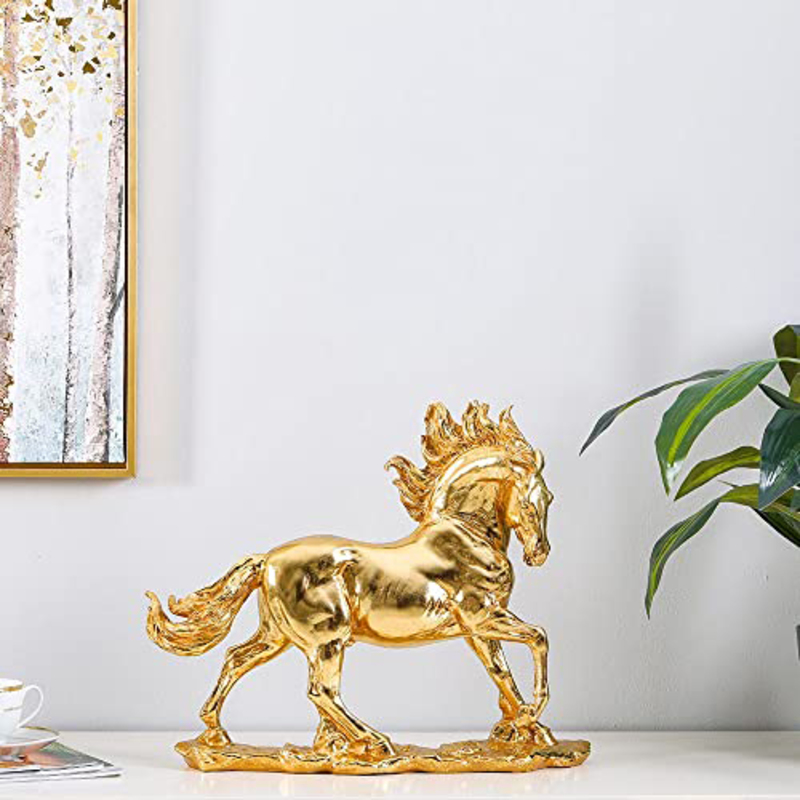 Danube Home Lori Single Horse Figurine, Gold