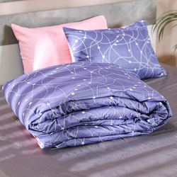 Danube Home 3-Piece Viviana Verse Super King Duvet Cover Set, 1 Duvet Cover + 2 Pillow Cover, Purple