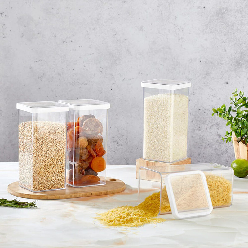 

Danube Home 3-Piece Proo Gold Food Storage Container, 1600ml, Clear