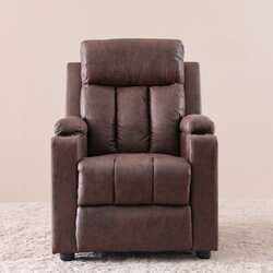 Danube Home Andover 1 Seater Fabric Pushback Recliner, Chocolate Brown