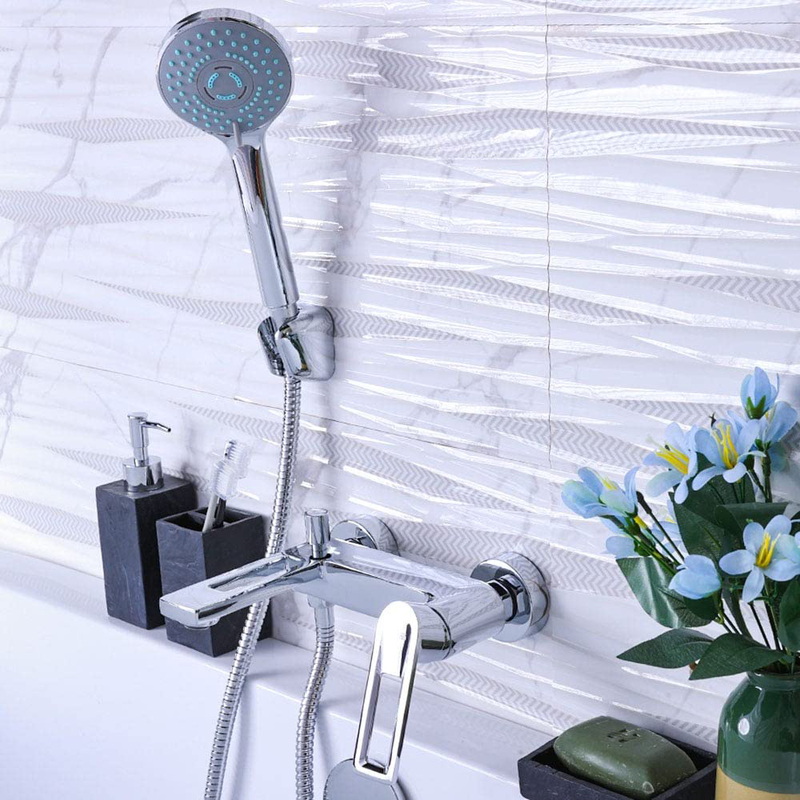 Danube Home Milano Bath Mixer with Shower Set, Brick Chrome