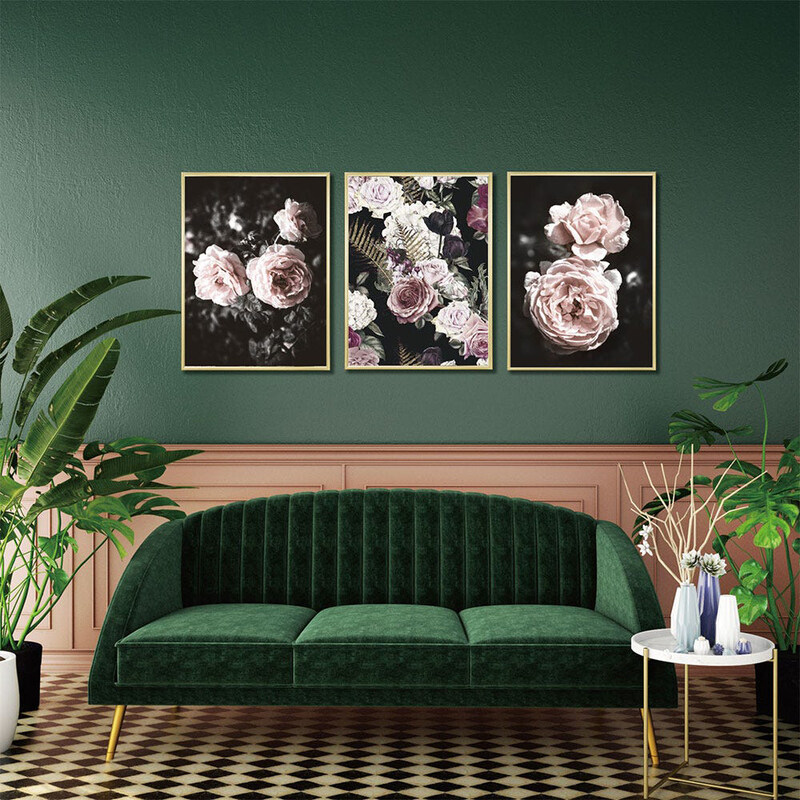 

Danube Home Lorena Floral Art Frame Wall Art Decorations, Gold