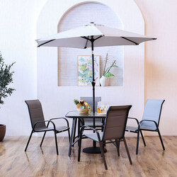 Danube Home Eve Outdoor Dining Set, 5 Pieces, Grey