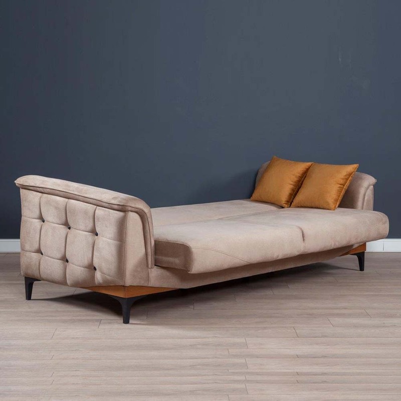 Danube Home Flora 3 Seater Fabric Sofa, Brown