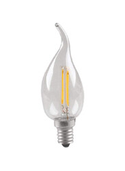 Danube Home Milano 4W Led Filament Candle Lamp with Tip, 3000k, Clear