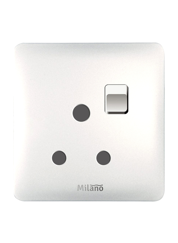 

Milano 15A 3 Round Pin Switched Socket, White