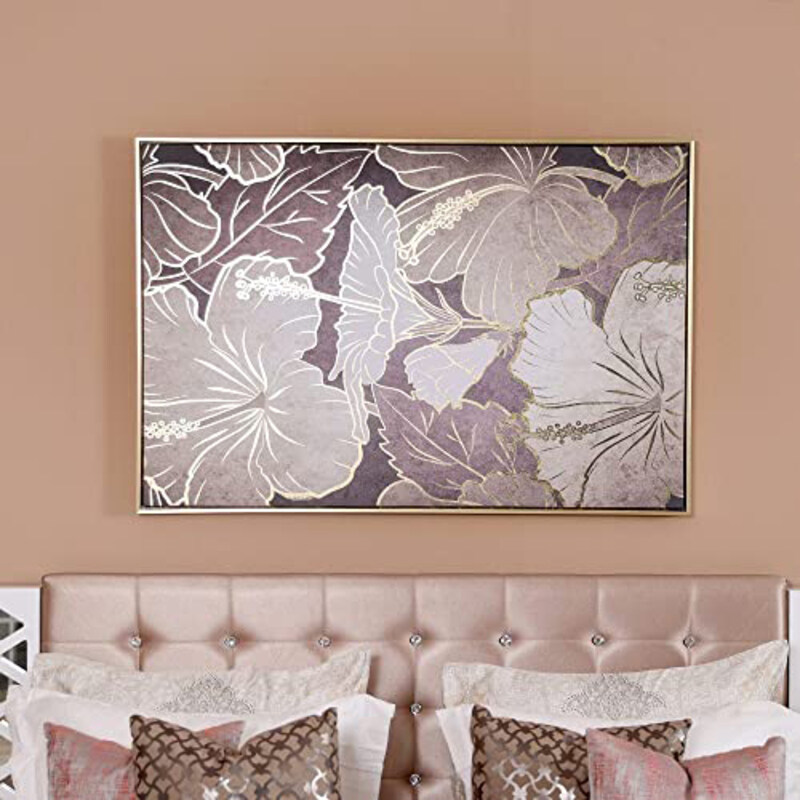

Danube Home Kellan Hibiscus Wall Art, Silver/Gold