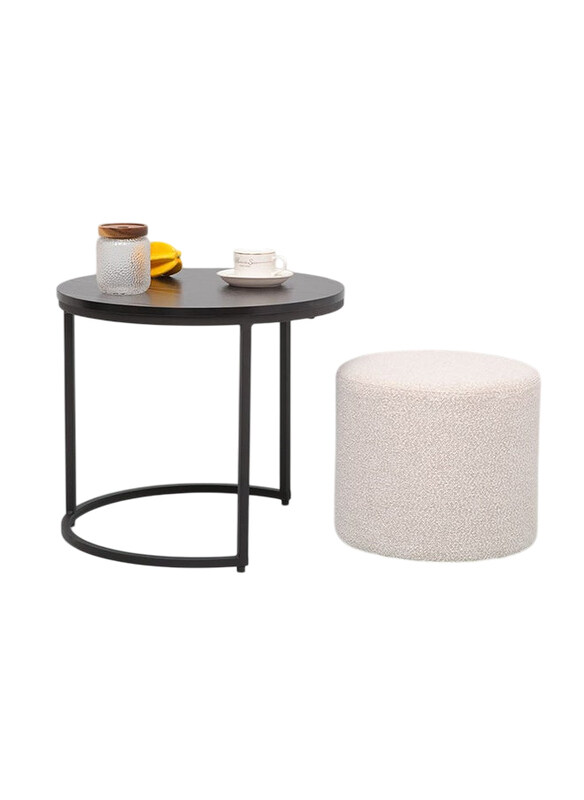 

Danube Home Myro Stool Multifunctional Living Room Space Saving Center Modern Design Furniture Coffee Table for Home, Black/White