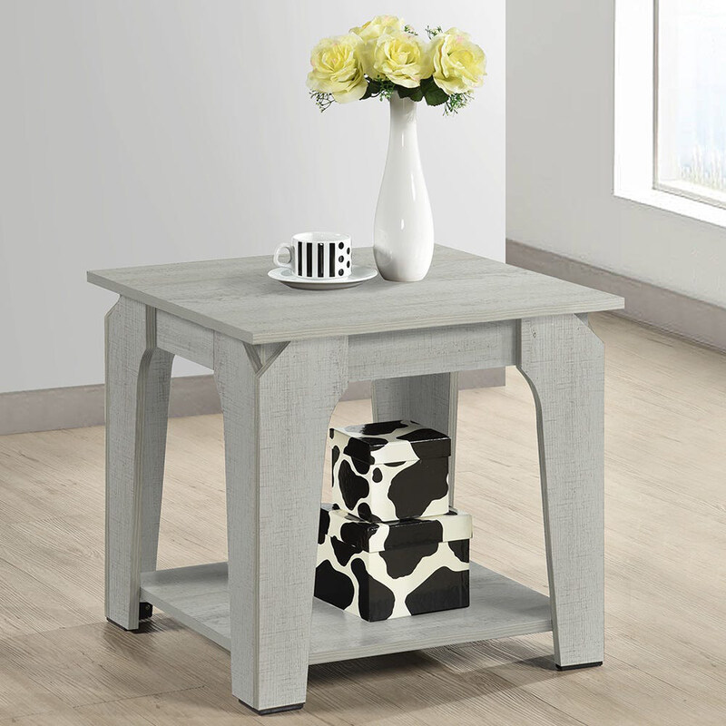 

Danube Home Edralin End Table Multi-Functional Living Room Table Space Saving Side Table, White