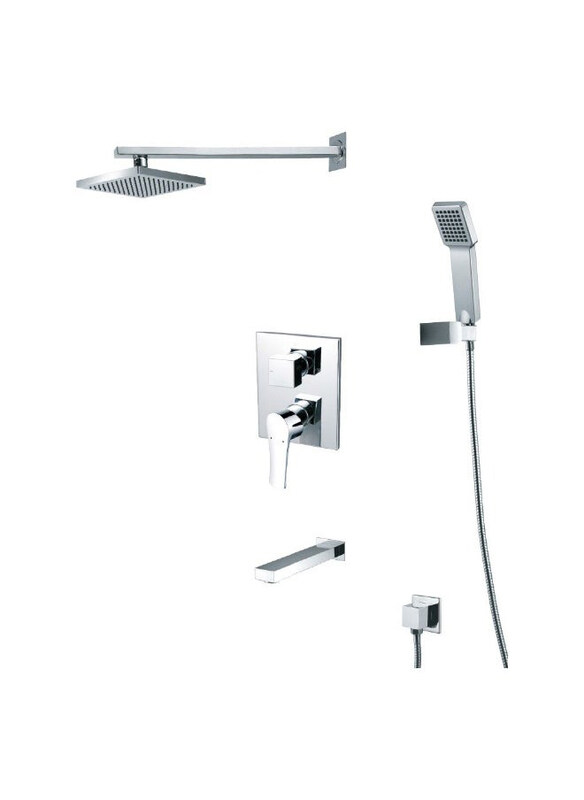 

Danube Home Charming 3 Way Concealed Shower Mixer Brass Concealed Shower Complete Rain Mixer Shower Combo Set Wall Mounted Rainfall Shower System for