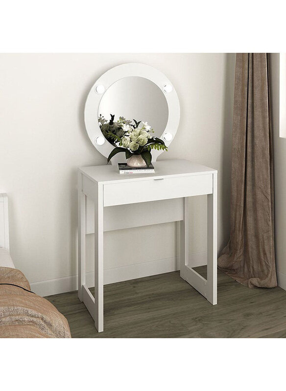 

Danube Home Eldon Dressing Table with Mirror & Drawer, White