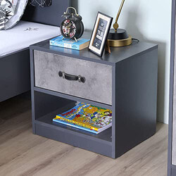 Danube Home Retro Night Stand, Dark Grey