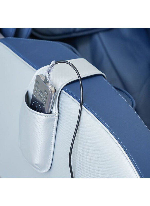 

Milano Cimarro Leather Massage Chair, Silver/Blue
