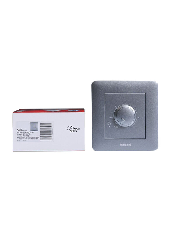 Milano Light Dimmer Switches, 630W, Silver