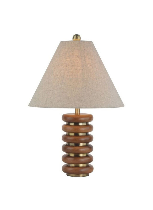 

Danube Home Hamilton Wood Table Lamp, Wood, L 38 x W 38 x H58cm, Clear