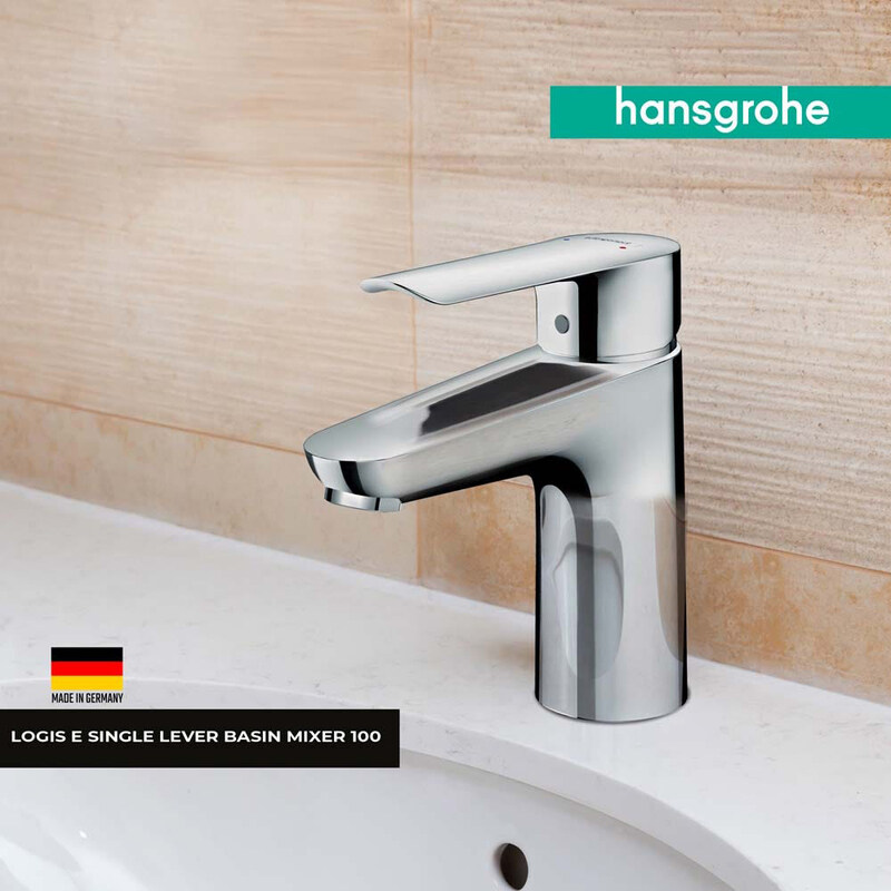 

Danube Home Logis E Single Lever Basin Mixer with Pop Up Waste, Silver