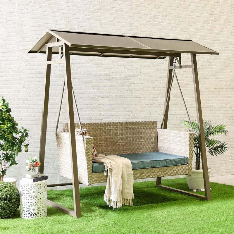 Danube Home Luxury Heavy Duty For Indoor Outdoor Garden Swing Chairs, Beige