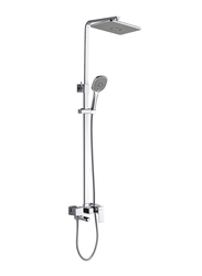 Danube Home Milano Zia Brass Rain Shower Column Complete Set, Chrome