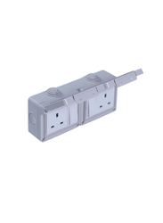 Milano Water-Proof 13A 2Gang Switched Single Socket, White