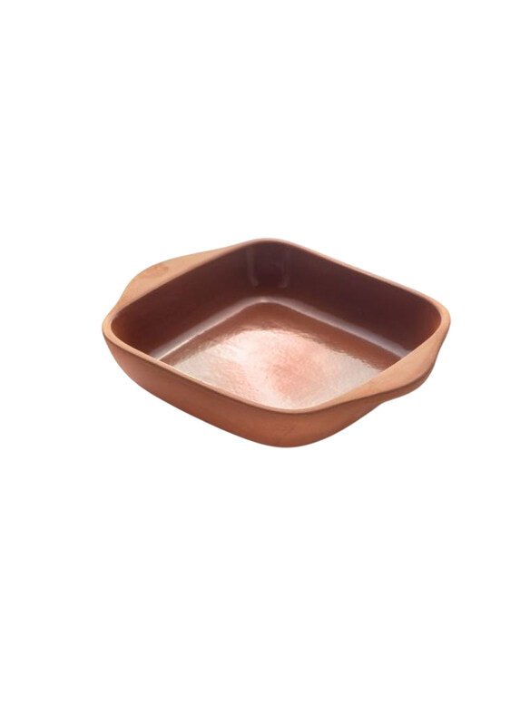 

Danube Home Terracotta Square Inner-Glazed Oven Tray Pan, Brown
