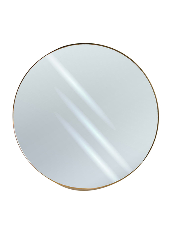 Danube Home Petite Frame Modern Wall Mounted Round Mirror, Gold