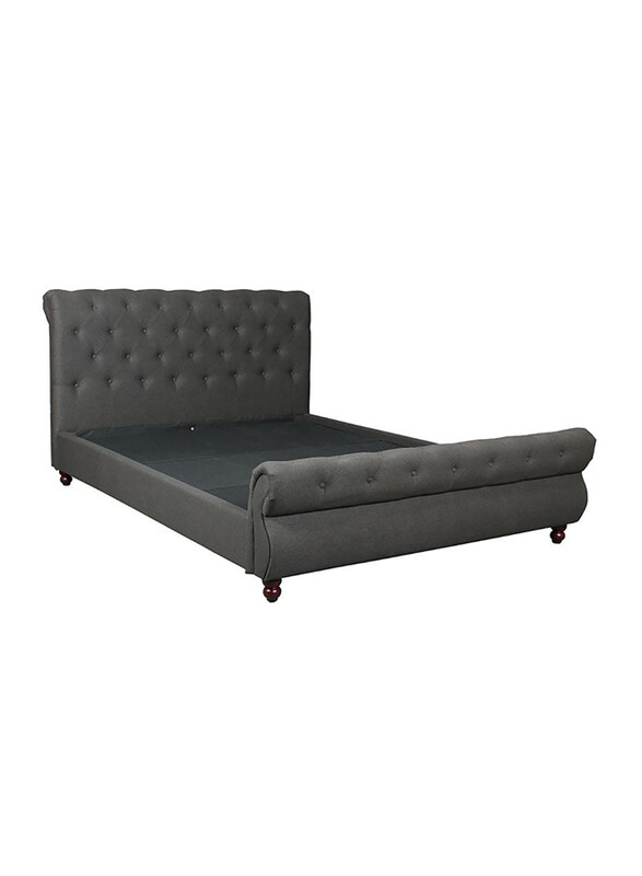 

Danube Home Oxford Rolled Top Sleigh Queen Bed, Charcoal