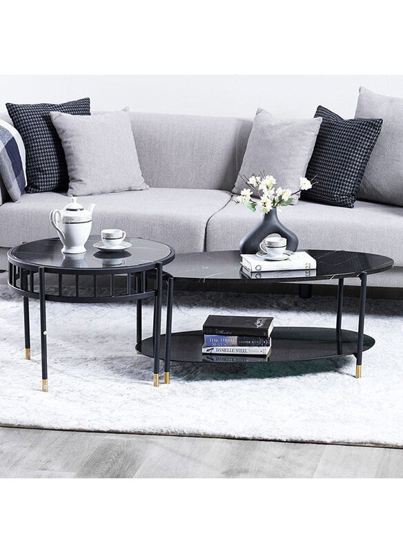 

Danube Home V2 Gibbon Multifunctional Coffee Table Set, Black