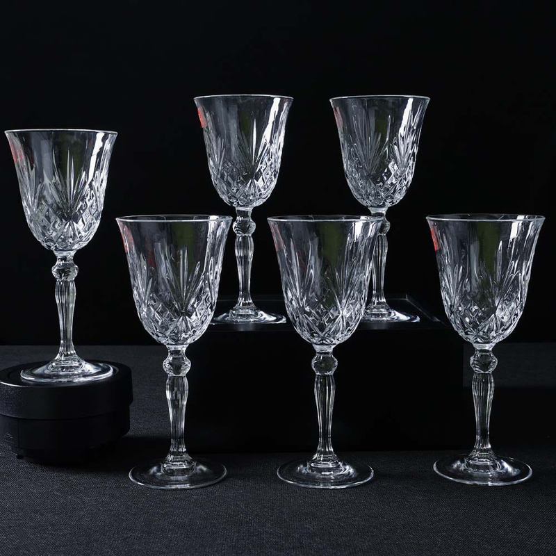 Danube Home 270ml 6-Piece Rcr Melodia Wine Crystal Glass Set, White