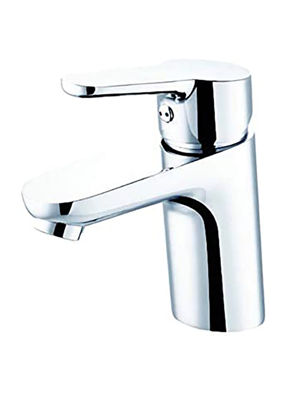 Danube Home Milano Project Basin Mixer with Popup Waste, 140mm, Silver