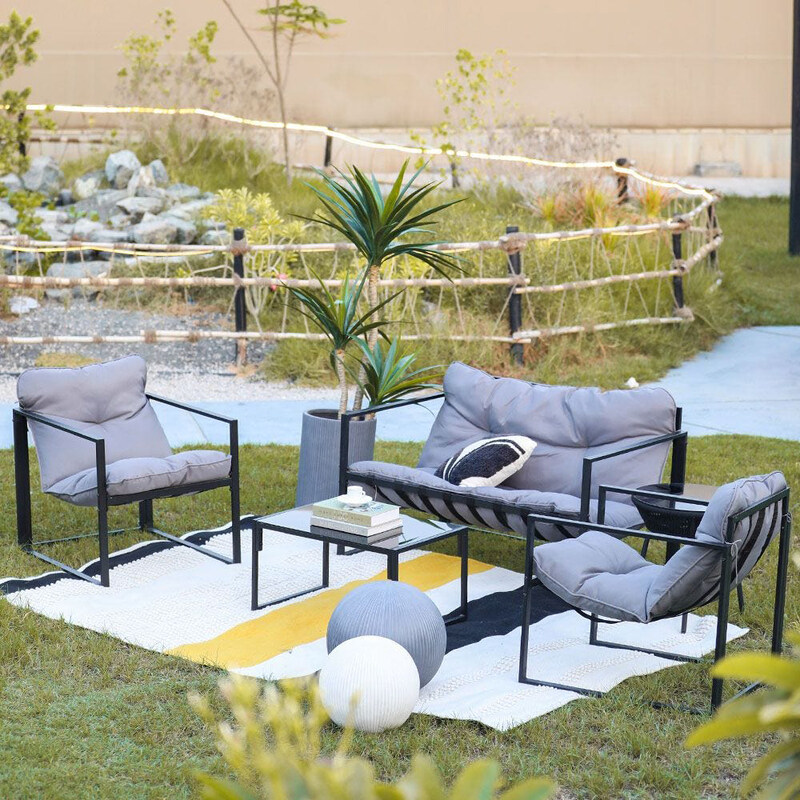 Danube Home Terry 4-Seater Outdoor Sofa Set, 4 Pieces, Grey