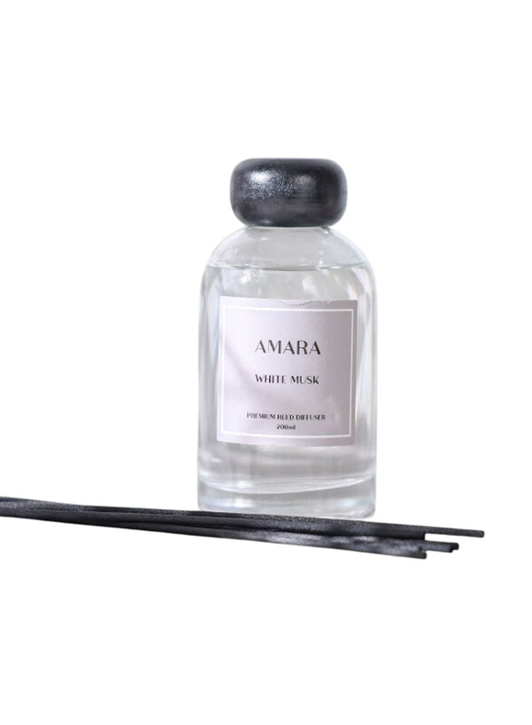 

Amara White Musk Luxury Scented Diffuser, 200ml, Clear