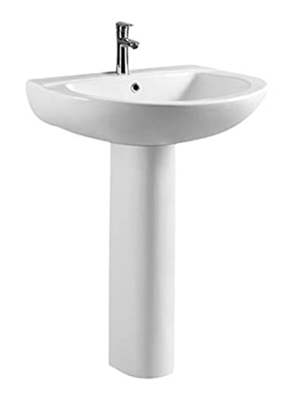 

Danube Home Milano Charming Ceramic Wash Basin/Pedestal, White