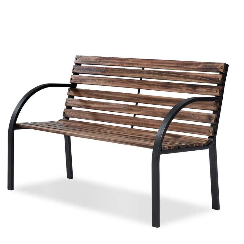 Danube Home Eucalyptus Wooden Park Bench, Light Brown