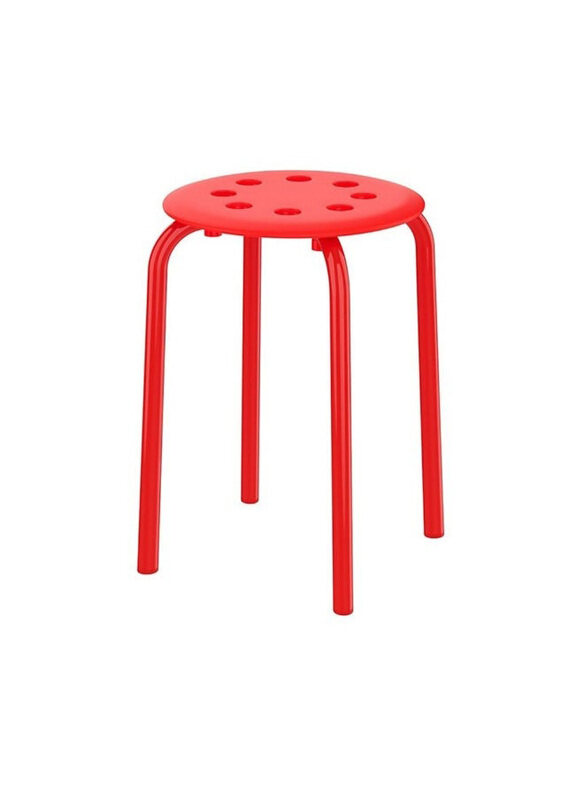 

Danube Home Kenli Stool Light Weight Single Backless Chair, Red