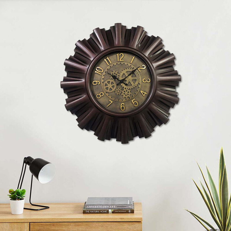 

Danube Home Lexie Wall Clock, Brown