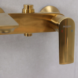Danube Home Milano Melz Brass Bath Shower Mixer Tap with Hand Shower, Gold