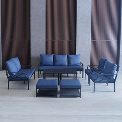 Danube Home Torino 7-Seater Outdoor Sofa Set, 8 Pieces, Blue