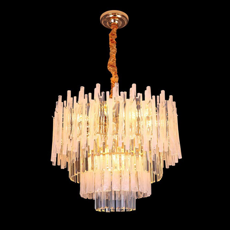 

Danube Home Hidayat Crystal Hanging Chandelier, Gold