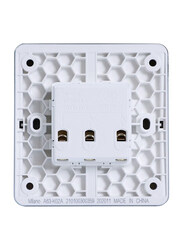 Milano 10A 2 Gang 1 Way Switch, Silver