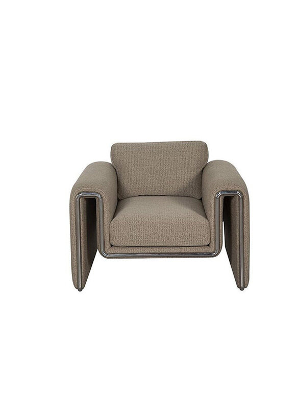 

Danube Home Paddington 1 Seater Fabric Modern Design Accent Chair, Brown