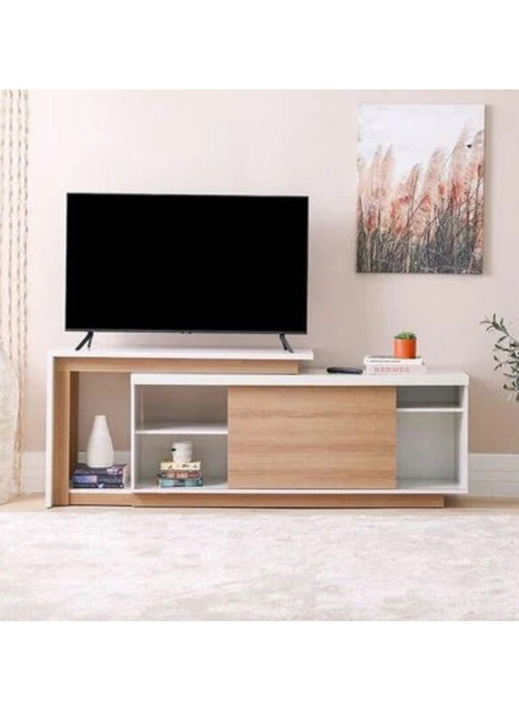 

Danube Home Lucia Modern Design Multifunctional TV Unit, Off White/Almond