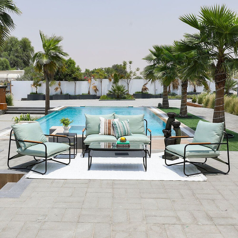 

Danube Home Palma 4-Seater Outdoor Sofa Set, 4 Pieces, Light Green