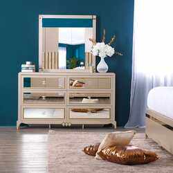 Danube Home Maynard Dresser with Mirror, Champagne
