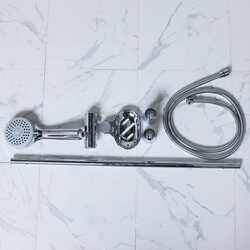 Danube Home Milano Innova Silding Bar Shower Kit, Silver 