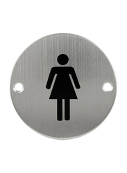 Danube Home Stainless Steel 304 Female Sign Round Plate, Grey