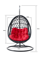 Danube Home Lufta Swing Chair, Red