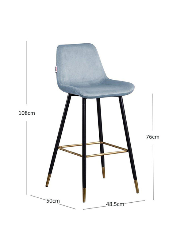 Danube Home Kween Bar Stool, Light Blue